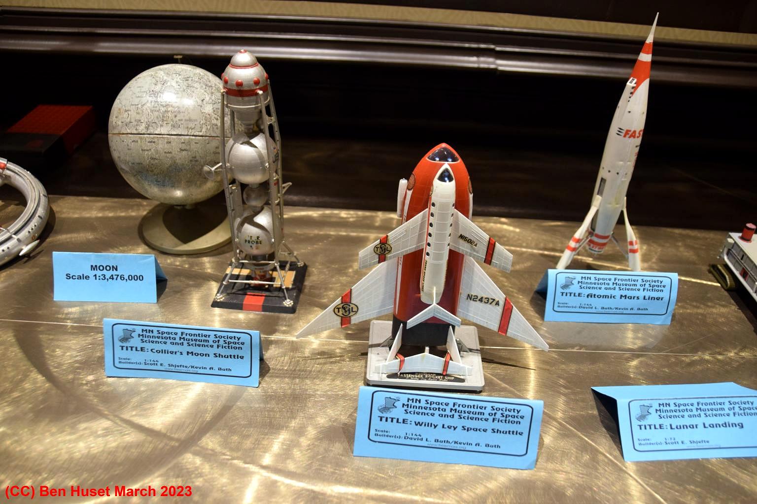 display of space ship models