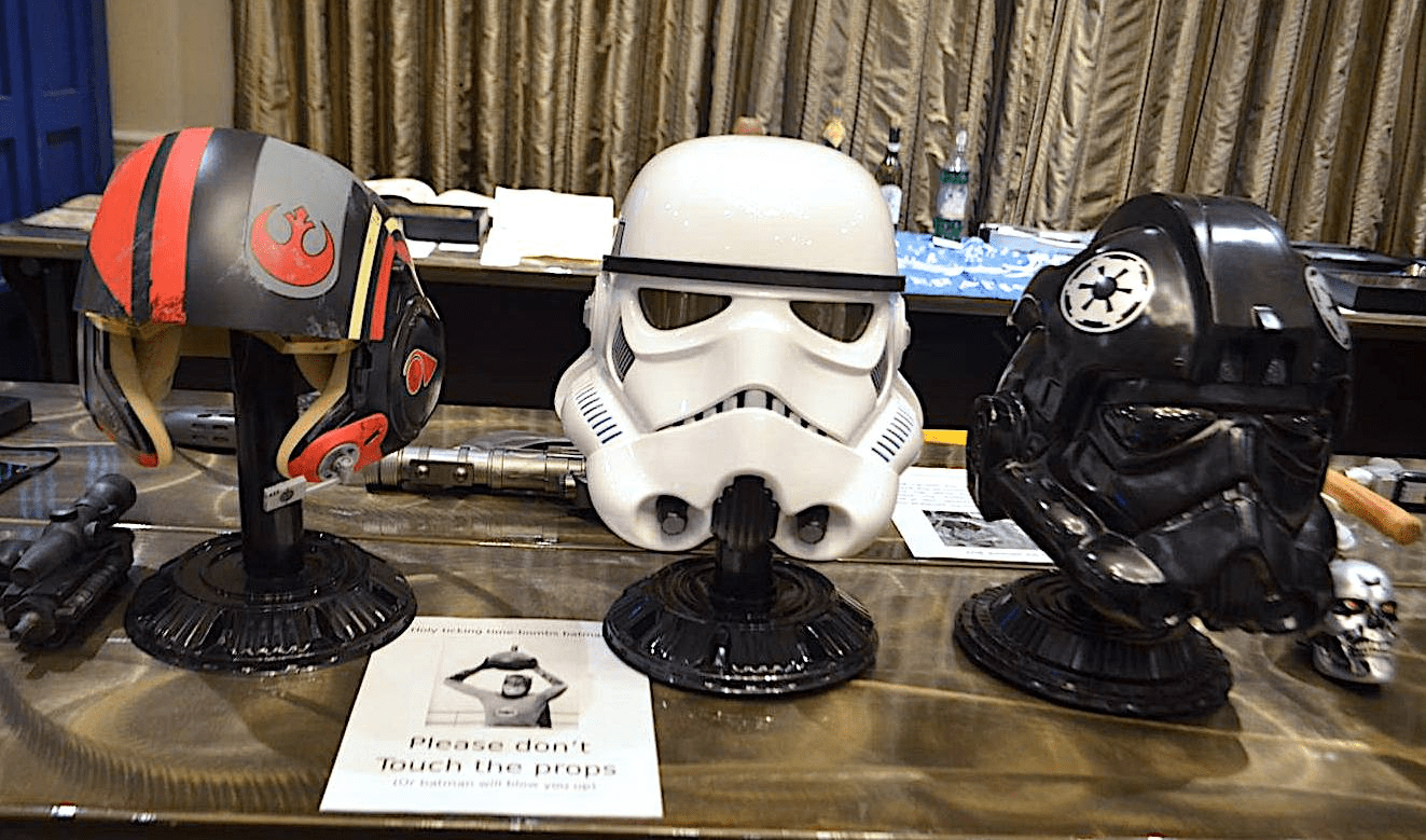 image of some star wars helmets in our prop-a-torium