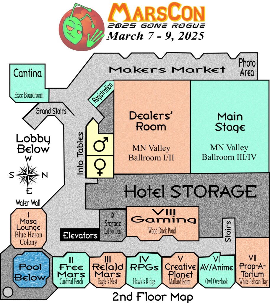 Map of convention space on the 2nd floor of the hotel