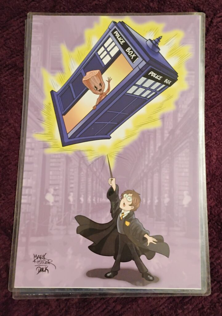 Cross fandom poster Harry potter Groot Doctor who