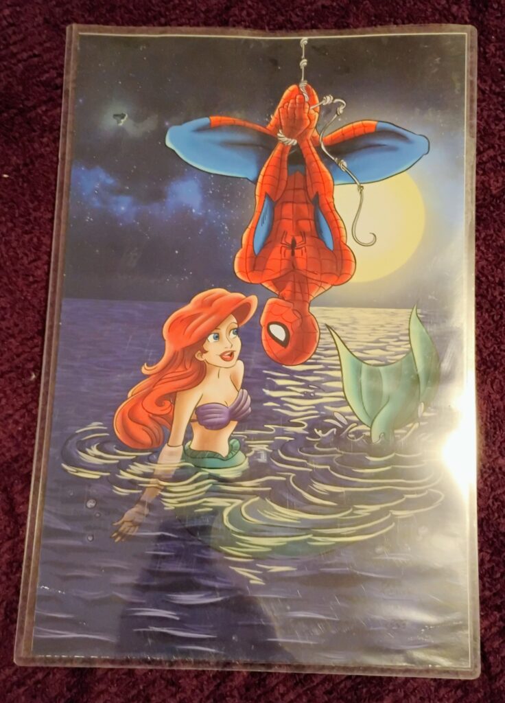 Cross fandom poster Little mermaid spiderman