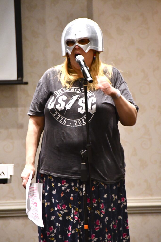 Comedy music track performer