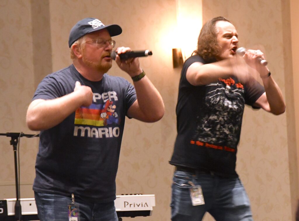 Comedy music track performer